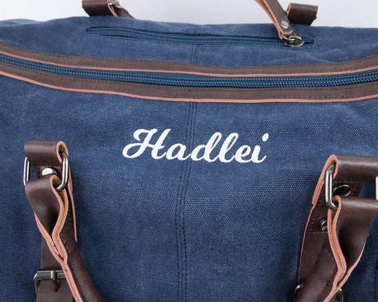 Personalized Men's Canvas Duffle Bag for Travel Weekend Getaway Business Trip Extended Vacation - MTWORLDKIDS.COM