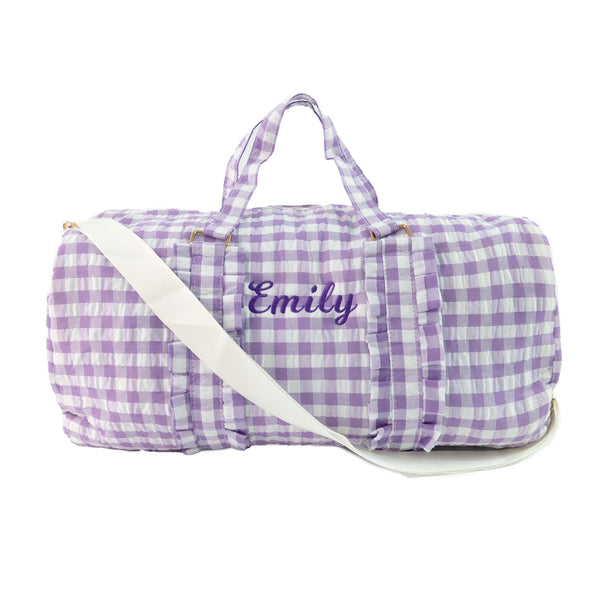 Personalized Travel Duffle Bag for Kids - Gingham Buffalo Check Plaid –  Gifts Happen Here