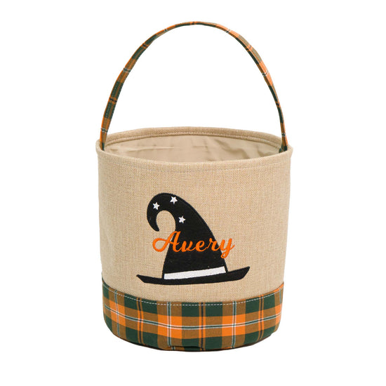 Halloween Trick or Treat Bucket-Custom Name Candy Basket Tote Bag for Kids - MTWORLDKIDS.COM