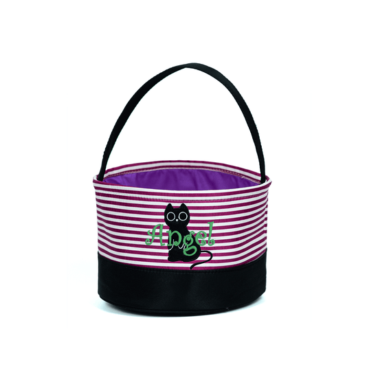 Halloween Canvas Bucket for Kids- Black Cat - MTWORLDKIDS.COM