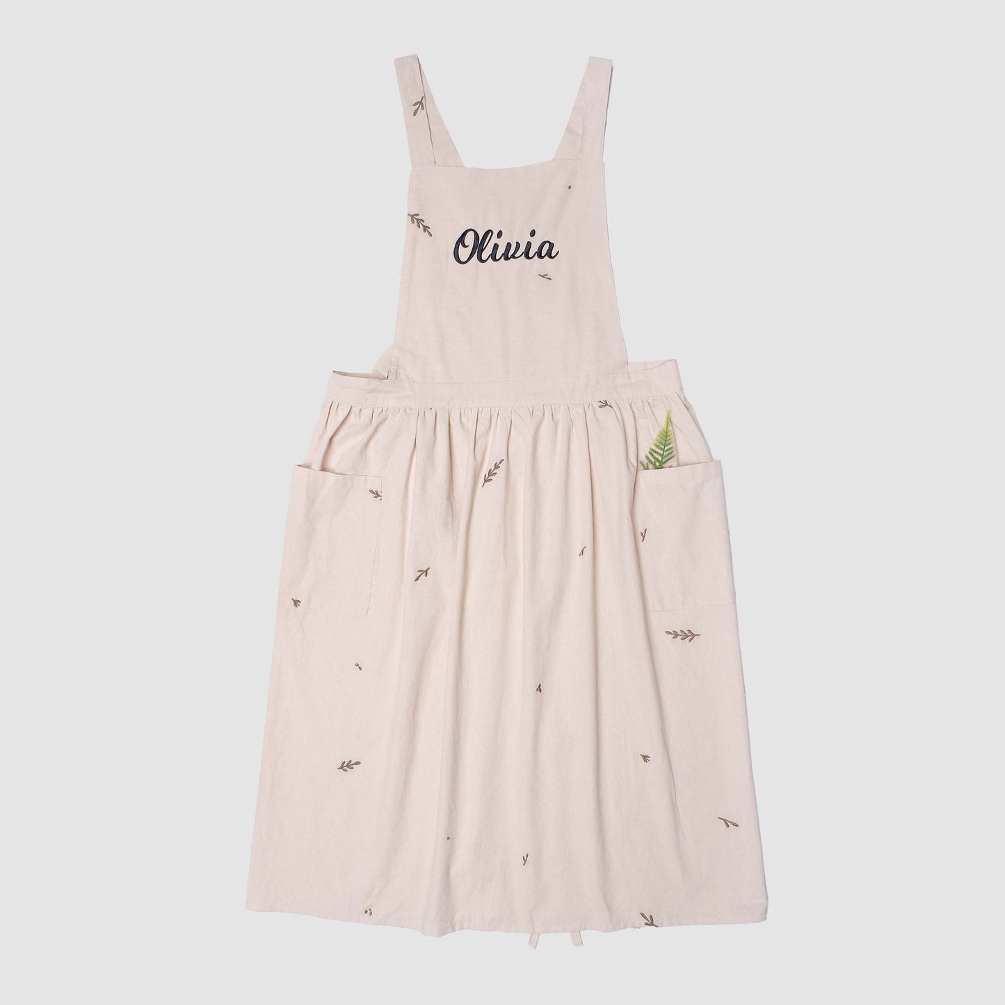 Floral Embroidered Cotton Cottage Core Apron With Pockets - MTWORLDKIDS.COM