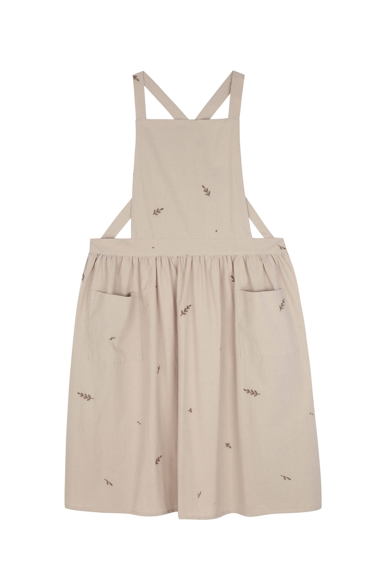 Floral Embroidered Cotton Cottage Core Apron With Pockets - MTWORLDKIDS.COM