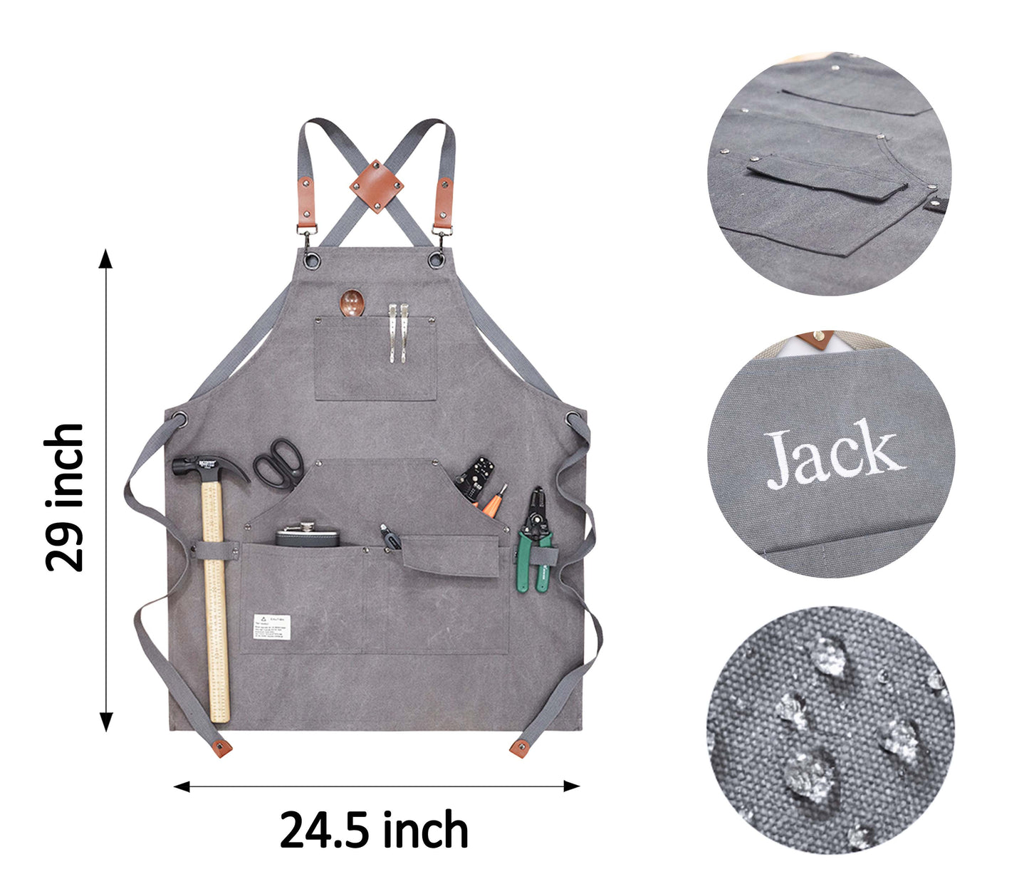 Canvas Tool Apron With Cross Straps - MTWORLDKIDS.COM